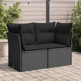 Festnight Gartensofa mit Stauraum 2-Sitzer Lounge Sofa Outdoor 110 cm Rattansofa 2er Balkon Lounge Klein Couch Gartenmöbel Polyrattan Balkonmöbel