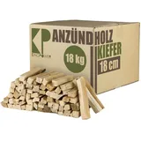 Anmachholz 5-100 kg Kiefer Anzündholz Anfeuerholz Brennholz Holz für Kamin Grill Ofen Trocken BBQ Smoker Kaminholz Anzünder 18 cm Ofenholz Ofenfertig Kingpower, Menge:18 kg