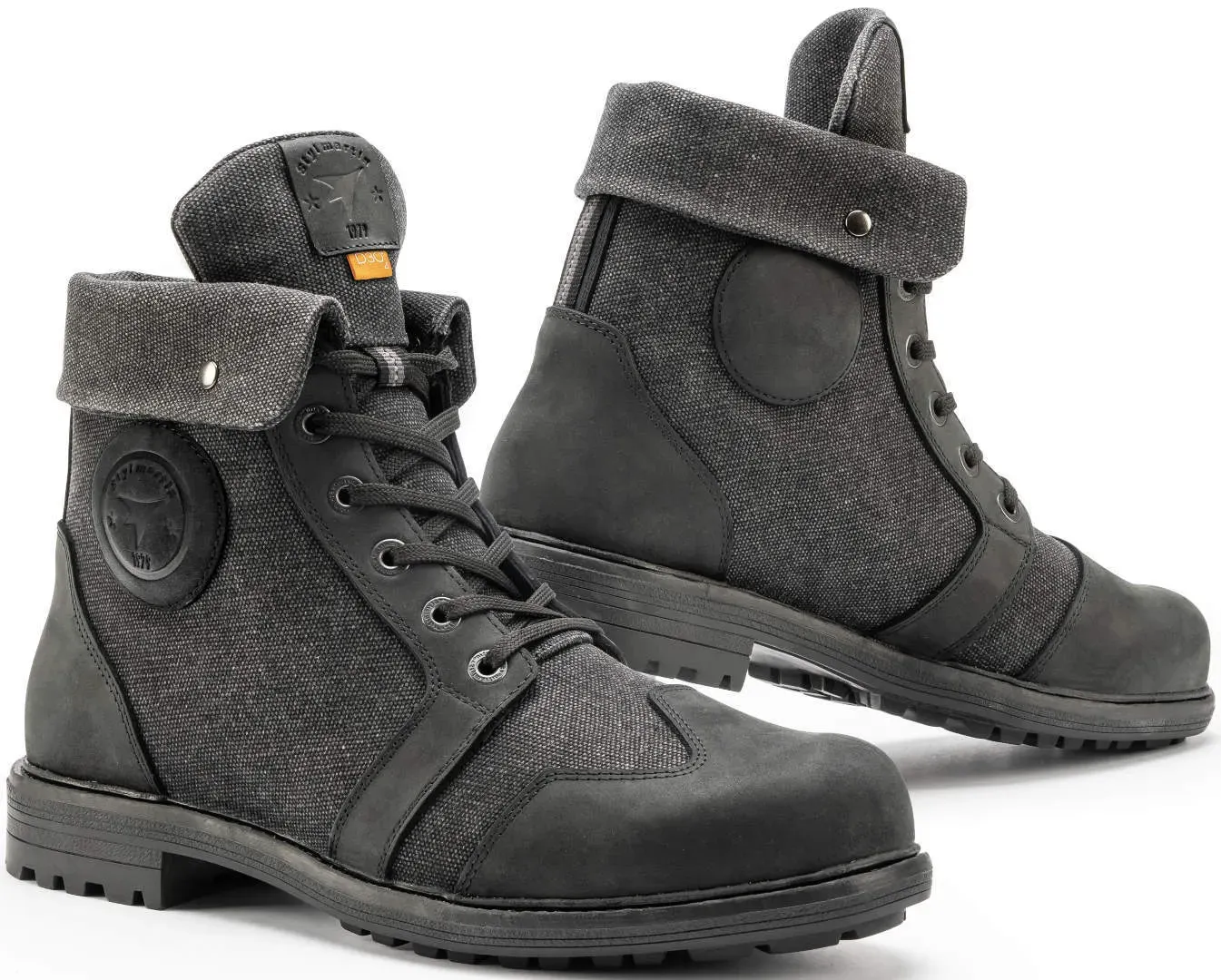 Stylmartin Smith WP wasserdichte Motorrad Stiefel, schwarz-grau, Größe 46 für Männer