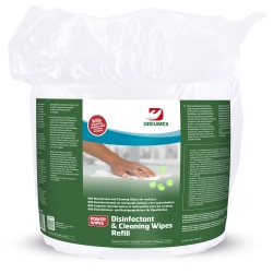 Dreumex Desinfektionstücher Disinfectant & Cleaning Wipes, Perfektes Reinigungstuch für Tische, Schreibtische, Sportgeräte etc., 1 Nachfüllpackung = 800 Tücher, Maße Tuch (L x B): 150 x 175 mm