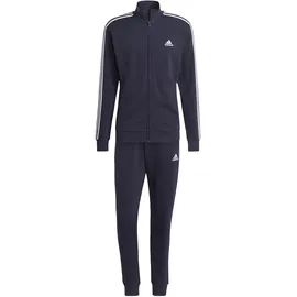 adidas Herren Basic 3-Streifen French Terry Trainingsanzug blau S