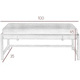 Möbel Kraft Polsterbank Creme 100 x 45 x 35 cm