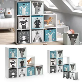 Vicco Kinderbücherregal Treppenregal 9 Fächer Spanplatte weiß
