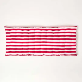 Homescapes Bankauflage 108 x 42 x 5 cm rot-weiß gestreift 2-tlg.