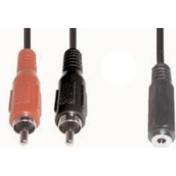 E+P B 132. Anschluss 1: 2 x RCA, Anschluss 2: 3.5mm, Kabellänge: 1,5 m, Produktfarbe: Schwarz (1.50 m), Audio Kabel