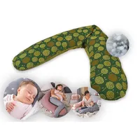 Theraline Stillkissen "Das Original" mit Polyester Hohlfaser Bezug 190 cm Farbe: 164 Pusteblume dunkelgrün