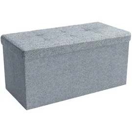 Intirilife Faltbare Sitzbank 76x38x38 cm in FELS GRAU - Sitzwürfel mit Stauraum und Deckel aus Stoff mit Mulden - Sitzcube Fußablage Aufbewahrungsbox Truhe Sitzhocker