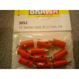Brawa 10 St. Querlochstecker 2,5 mm rot 3052 H0