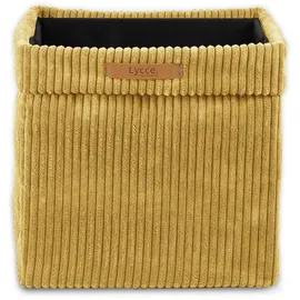 lycce Kallax Boxen Cordstoff 4er Set, faltbar, waschbarer Cordbezug senf