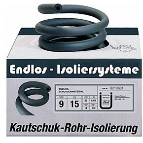 Kautschuk-Isolierung endlos BOX 15 x 10 mm, Inhalt 21 m