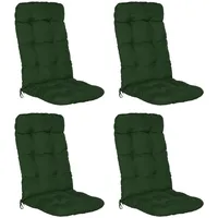 Beautissu 4er Set Hochlehner Auflage Flair HL 120x50x8 cmdunkelgrün