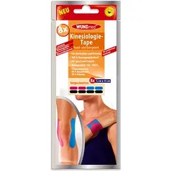 WUNDmed® Tape Kinesiologie Tape Hand- und Kniegelenk schwarz 5,0 x 15,0 cm, 8 St.