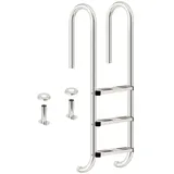 Zelsius Poolleiter Zelsius Edelstahl Poolleiter mit 3 Stufen, 50 x 26,5 x 132 cm