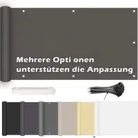 Balkon Sichtschutz Sichtschutz Windschutz, Balkonbespannung Wind- und UV-Schutz in div. Größen & Farben, für den Gartenzaun oder Balkon, 95x600cm, Anthrazit