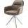 DeLife Polsterstuhl Pejo-Flex Kreuzgestell kantig Edelstahl Mikrofaser Taupe Vintage Taschenfederkern