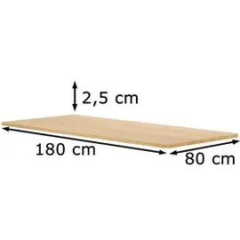 FlexiSpot Tischplatte ahorn rechteckig abgerundet 180,0 cm 80,0 cm