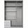 WIMEX Schwebetürenschrank Emden 135 x 198 x 64 cm Grau