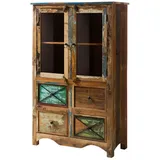 MASSIVMOEBEL24.DE Highboard Altholz 95x40x150 mehrfarbig lackiert NATURE OF SPIRIT #140)