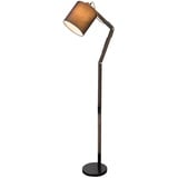 GLOBO Stehlampe, Holz Textil grau, schwarz, beweglich, H 172 cm