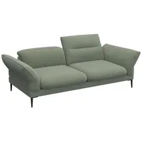 FLEXLUX 2,5-Sitzer Salino, Funktionssofa, Relaxsofa, Sofa mit Arm- und Kopfteil-Verstellungen, Kaltschaum & Stahl-Wellen grün