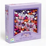 Djeco Holzperlen Kreativset Schmuck Schmetterlinge 400 bis 450 Perlen lila