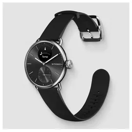 Withings ScanWatch 2 38 mm schwarz/silber, Sport Fluorelastomer-Armband schwarz/silber