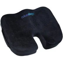 Relaxdays Ergonomisches Sitzkissen 40 x 40 cm Schwarz