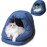 LuxusKollektion Schutzkragen Katzenbett Hundehöhle mit Warmer und Kühler Matte 40x40x40cm