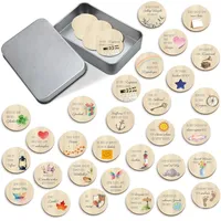 30 Holz Glücksbringer, Adventskalender Füllung, Kleine Glücksbringer mit Metallb