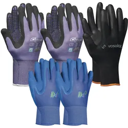 Arbeitshandschuhe Kinder 5-8 Jahre - 2x Blau 2x Multiflex Handschuhe Damen Gr. 7