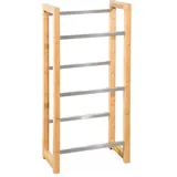 Floordirekt Lagerregal Edelstahl 112 x 56 x 32 cm braun