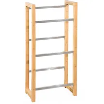 Floordirekt Lagerregal Edelstahl 112 x 56 x 32 cm braun