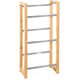 Floordirekt Lagerregal Edelstahl 112 x 56 x 32 cm braun