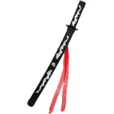 Amosfun Samurai Schwert Spielzeug Katana Anime Schwert Dämon Slayer Schwert Lustige Ritter Schwert mit Zwei Drachen für Kinder Halloween Kostüme Schwarz