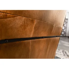 MASSIVMOEBEL24.DE Sessel Echtleder 64x76x83 cognac IRON LABEL #13