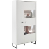 MCA Furniture Kombi Vitrine Louisiana - Modern White / Viking Oak