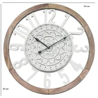 Mobili Rebecca Rebecca Mobili Wanduhr, Retro Holz, Braun Weiß