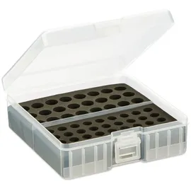 Relaxdays Batteriebox 5,5 x 15 x 15,5 cm 1-tlg. transparent/schwarz
