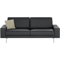 hülsta Sofa Sofabank aus Leder  HS 450 ¦ schwarz ¦ Maße (cm): B: 220 H: 85 T: 95
