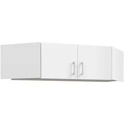 Schrankaufsatz FORTE, weiß, B:165,2cm H:38,1cm T:54,2cm, Spanplatte, Möbelaufsätze, großer Eckschrankaufsatz, 2 Türen, optimale Raumnutzung
