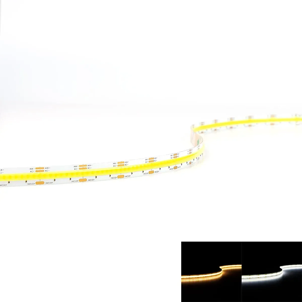 COB CCT Full Spectrum 24V LED Streifen 5M 8W/m 640LED/m 10mm IP20 Lichtfarbe ein...