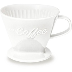 Creano French Press Kanne Creano Porzellan Kaffeefilter (Weiß), Filter Größe 4 für Filtertüten, Manuell 4 weiß
