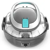 BRINBO S2 Poolroboter, Kabelloser Poolsauger Akku, Doppelfiltersystem, 90 Min Laufzeit + 2,5H Schnellladung, Selbsteinpark Poolreiniger für Flachbodenpools bis 80 m2,Dual Motoren,Grauweiß