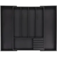 Relaxdays Besteckkasten ausziehbar, Bambus, HBT: 5 x 32,5-55 x