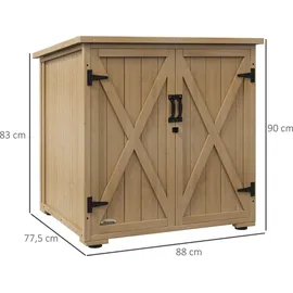 Outsunny Geräteschrank 0,88 x 0,77 m Beige