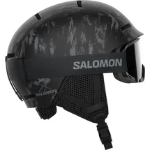 Salomon Kinder Player Combo Skihelm (Größe 49-53CM, schwarz)