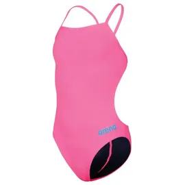 Arena Mädchen Badeanzug TEAM SWIMSUIT CHALLENGE SOLID 004765-908 140 - Shocking Pink-Blue River - 140