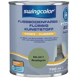 swingcolor 2in1 Flüssigkunststoff / Fußbodenfarbe RAL 6011 6151.D750.6011 (Resedagrün, 750 ml, Seidenmatt)