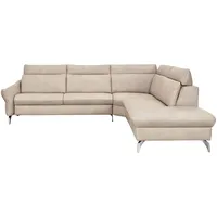 Himolla Komfortklass Ecksofa, Creme, Leder, Echtleder, Rindleder, 5-Sitzer, Ottomane rechts, L-Form, 294x242 cm, Blauer Engel, Goldenes M, Emas, erweiterbar, Typenauswahl, Fußauswahl, Lederauswahl, Stoffauswahl, planbar, Wohnzimmer, Sofas & Couches, Wohnlandschaften, Ecksofas