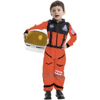 Spooktacular Creations Astronaut NASA Pilot Orange Kostüm mit beweglicher Raum Visier Kinderhelm für Kinder Rollenspiele Halloween Cosplay Karneval (X-Large (13-15 yrs))